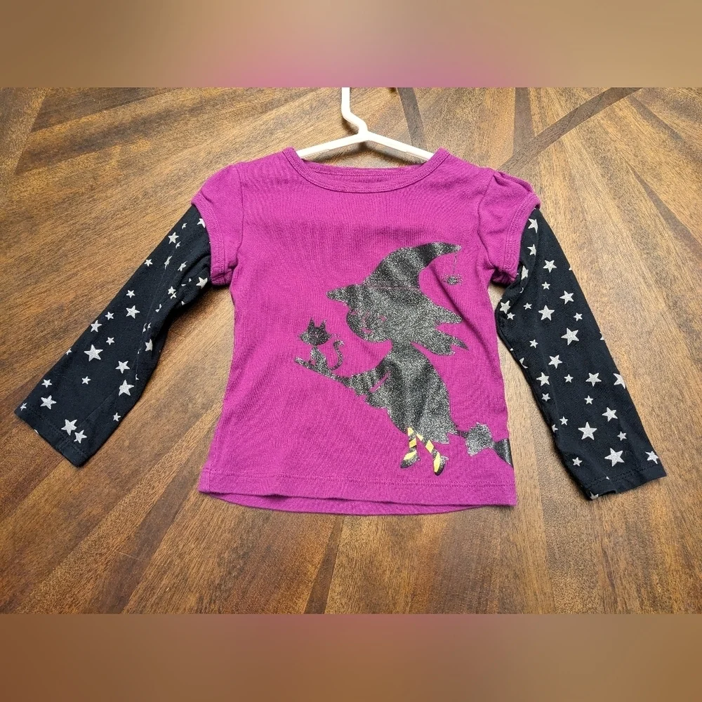 Carter's Purple and Black Witch Long Sleeve Tee